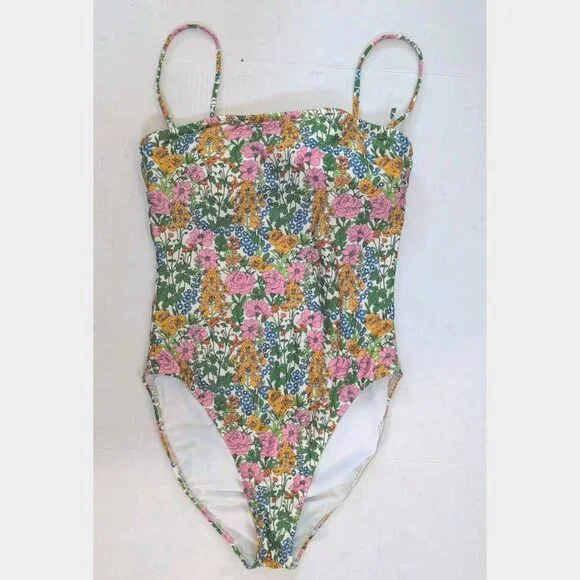 J Crew Womens One Piece Swimsuit in Mini Floral Walk Size 4 - Picture 1 of 6